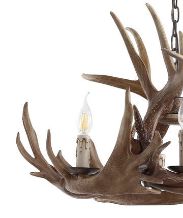 Rudolph Adjustable Resin Antler LED Chandelier - JONATHAN Y